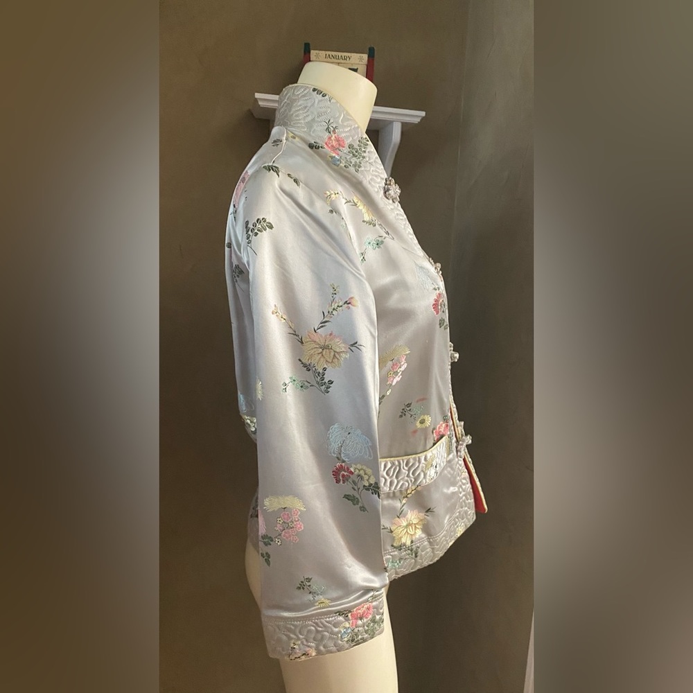 Vintage Quilted Silk Reversible Mandarin Chinese Jacket See measurements - Picture 13 of 16